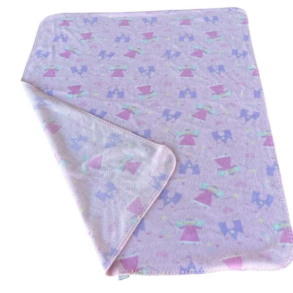 Y2K Circo Target Fairy Tale Princess Micro Feece Baby  Blanket Pink Purple 30x38